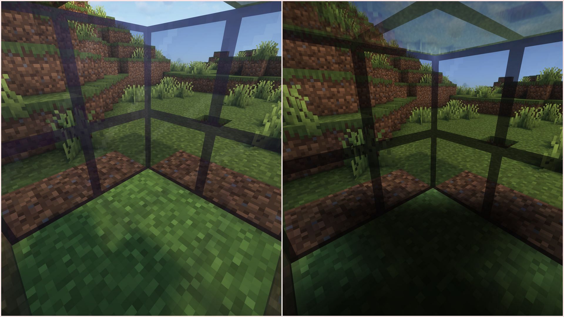 Tinted glass blocks all light, but lets a small amount of visual light into an enclosed room (Image via Sportskeeda Gaming || Mojang Studios)